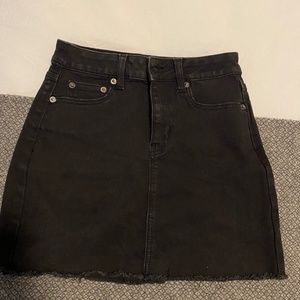 Black Denim Mini Skirt